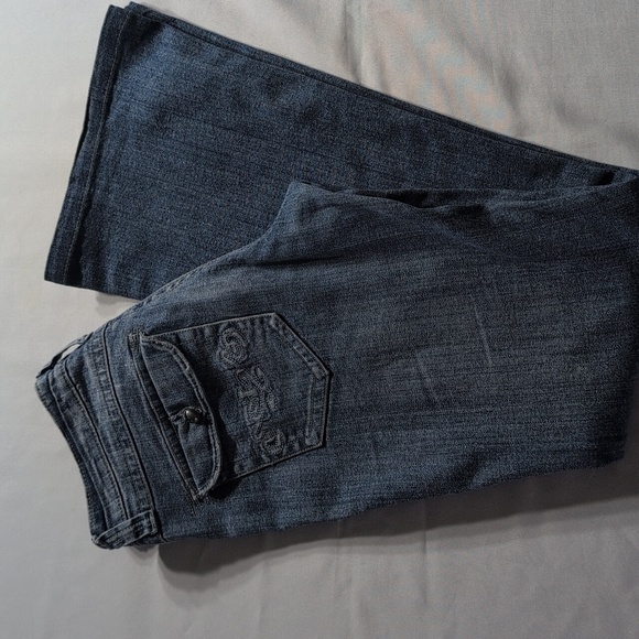 Industrial Cotton Jeans Size 7 Flare Embroidered Pocket - Picture 12 of 12
